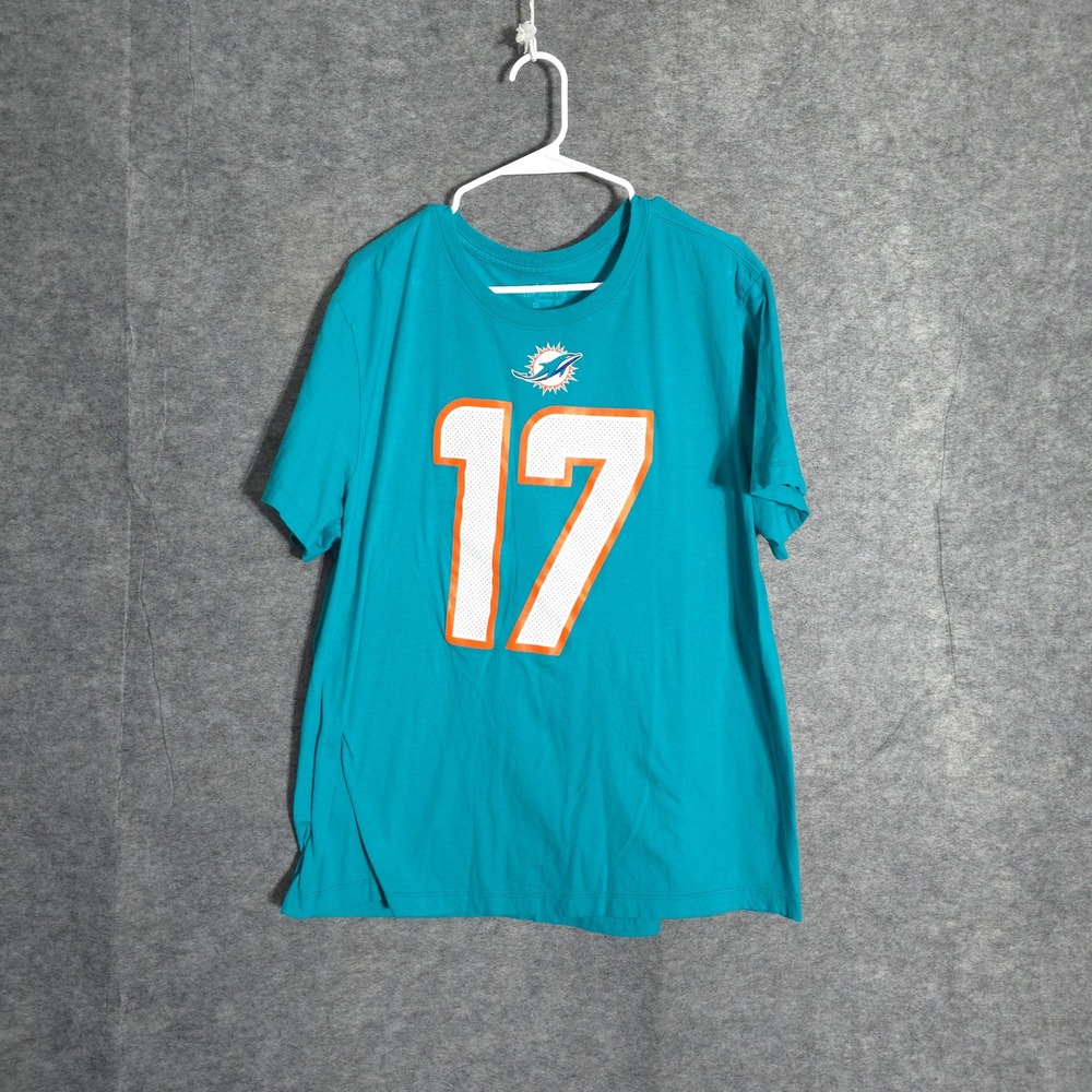 Nike Miami Dolphins Jaylen Waddle Men XL Aqua Blue NFL 17 Jersey Style Tee